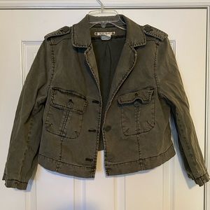 Anthropologie Cropped Military Jacket
